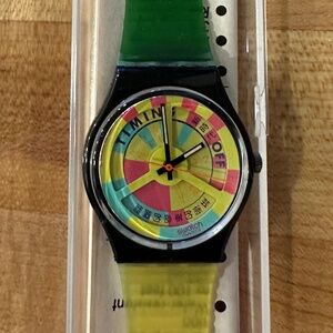 VTG Swatch Gent World Record GB 721 New in a Box/ NEVER WORN/UNISEX 1990